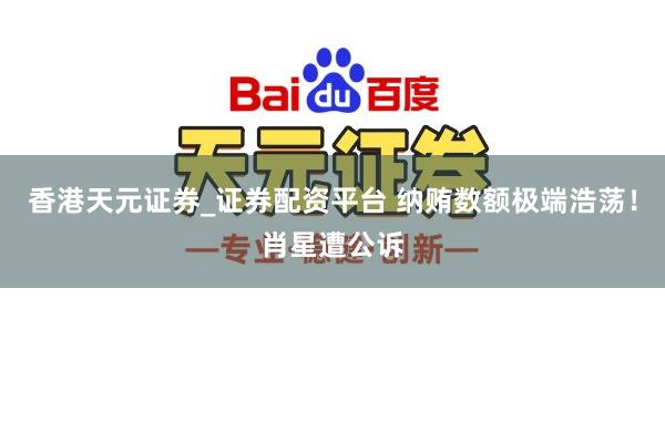 香港天元证券_证券配资平台 纳贿数额极端浩荡！肖星遭公诉
