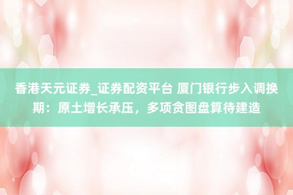 香港天元证券_证券配资平台 厦门银行步入调换期：原土增长承压，多项贪图盘算待建造
